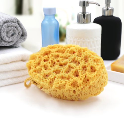 myHomeBody Bath Sponge, Foam Loofah Sponge, Body Sponge for Shower - Large Size, Lots of Lather, Oval, 3 Pack