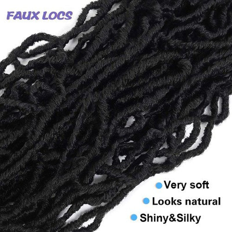 Faux Locs Crochet Hair 30 Inch 6 Packs Soft Locs Crochet Hair for Black Women New Crochet Braids Locs for Butterfly Locs Pre Looped Curly Wavy Braiding Hair Extensions (1B, 30 Inch)