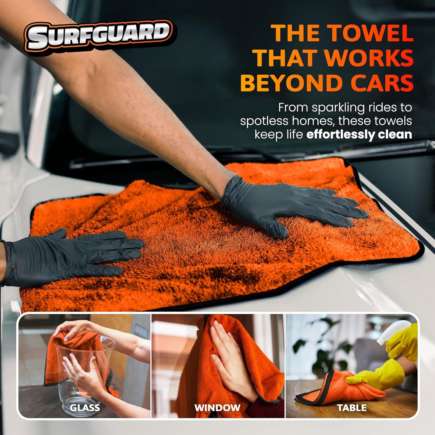 Car Drying Microfiber Towels - Extra Large Streak-Free Cleaning Cloths | Reusable, Scratch-Free, Super Soft 2-Pack
