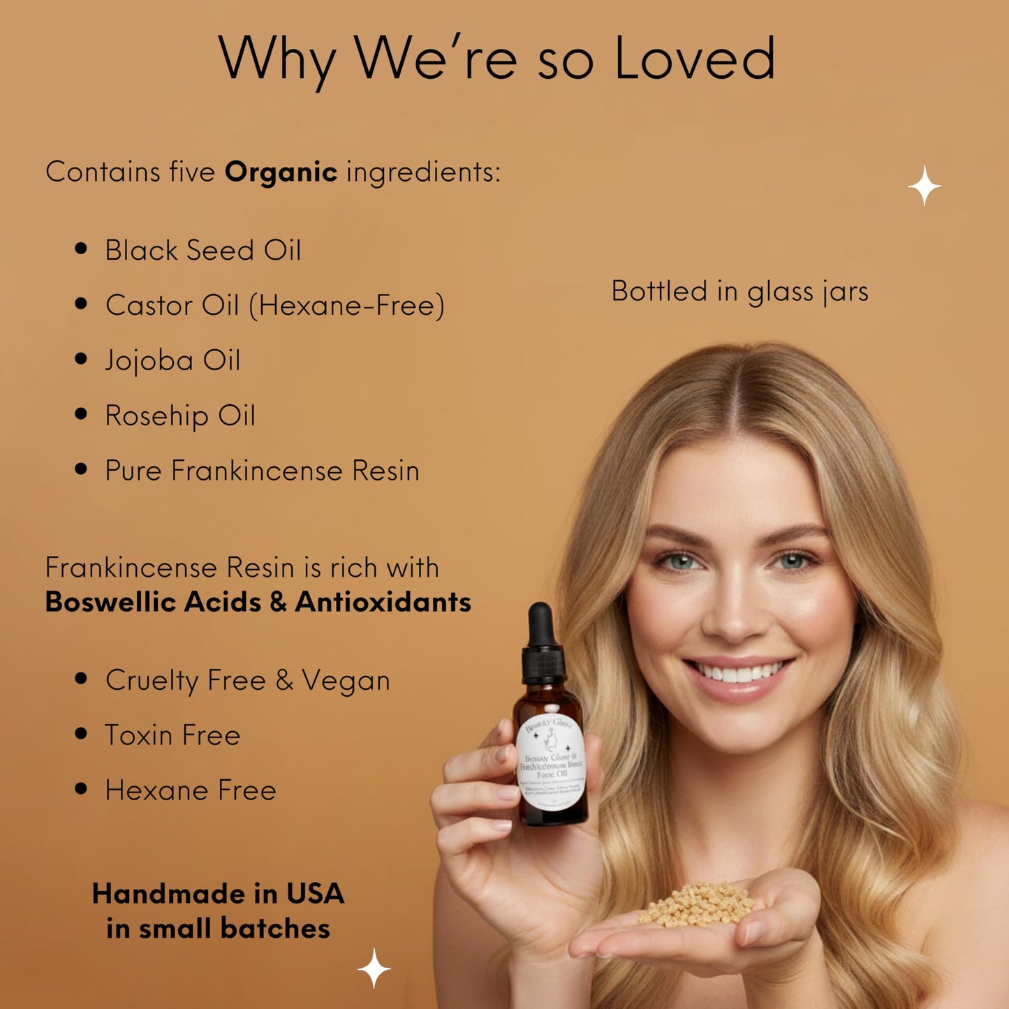 Redemption Organic Frankincense Resin Infused Black Seed, Castor, Jojoba & Rosehip Oils for Face Anti-Aging Miracle Moisturizer Cold Pressed Serum Natural Skincare Hydrates Skin Moisturizing 1 Fl Oz