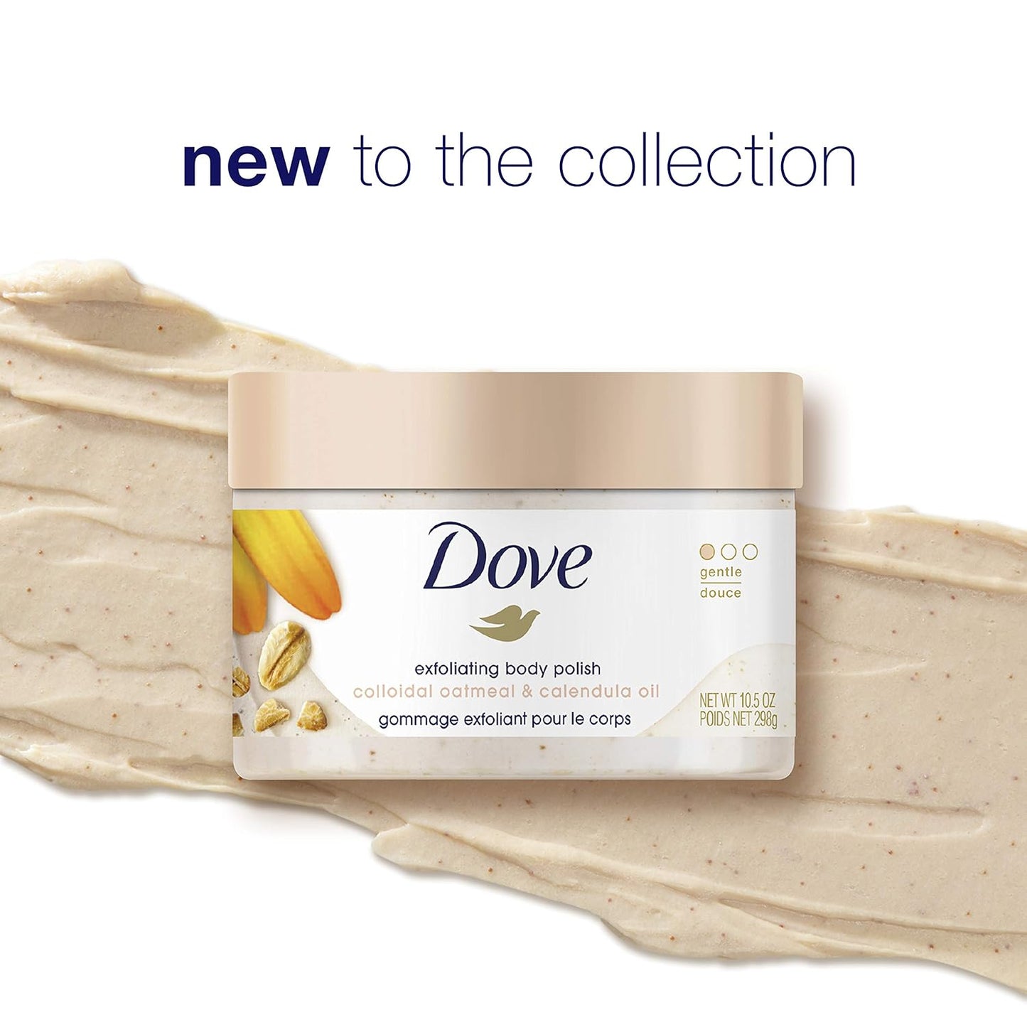 Dove Exfoliating Body Polish Scrub with Almond & Mango Butter - 10.5 oz (4 Count) for Dry Skin