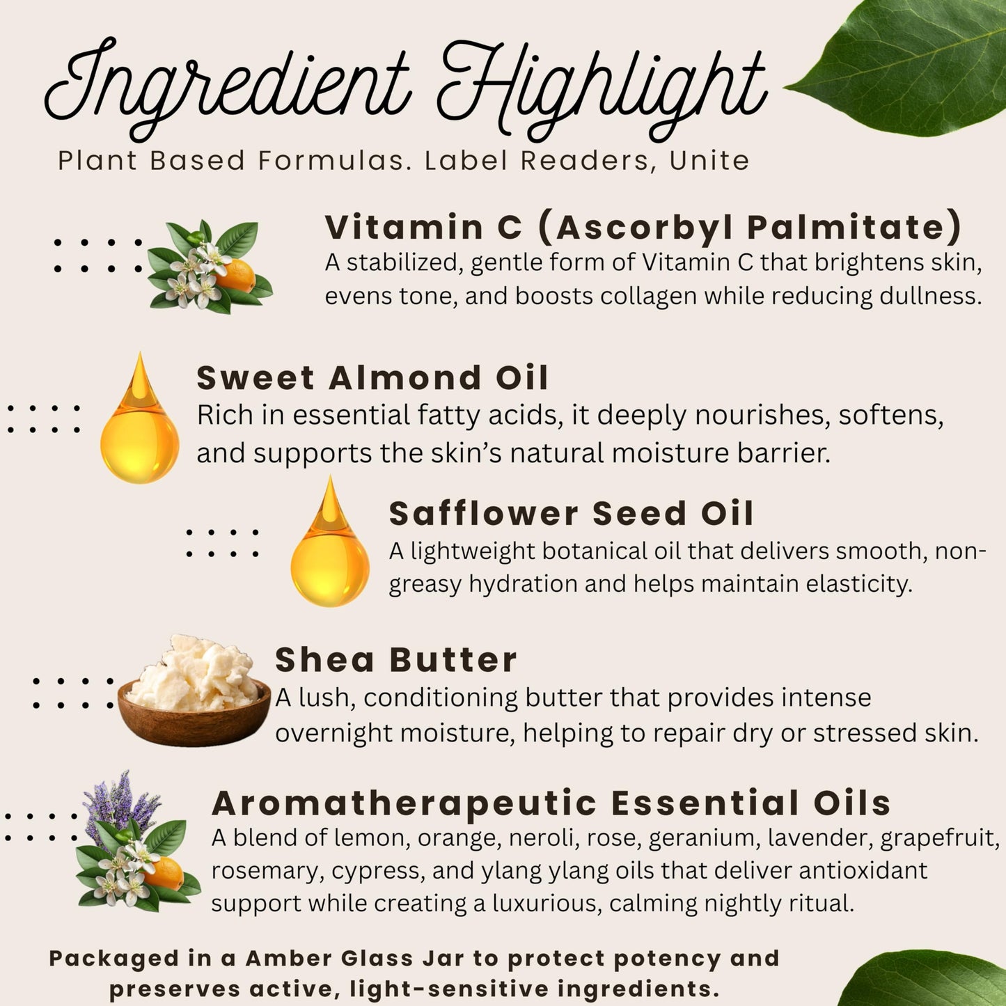 Vitamin C Night Cream for Face, Brightening Vitamin C Moisturizer Face Cream – Hydrating Rich Night Serum Cream in Eco-Friendly Glass Jar, cruelty free by Boho Aromatic Remedy-C