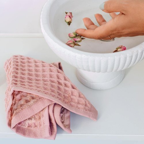 sea me at home Waffle Washcloth Set, 100% Cotton (4 Pcs Washcloth 13x13 inches, Mixed)