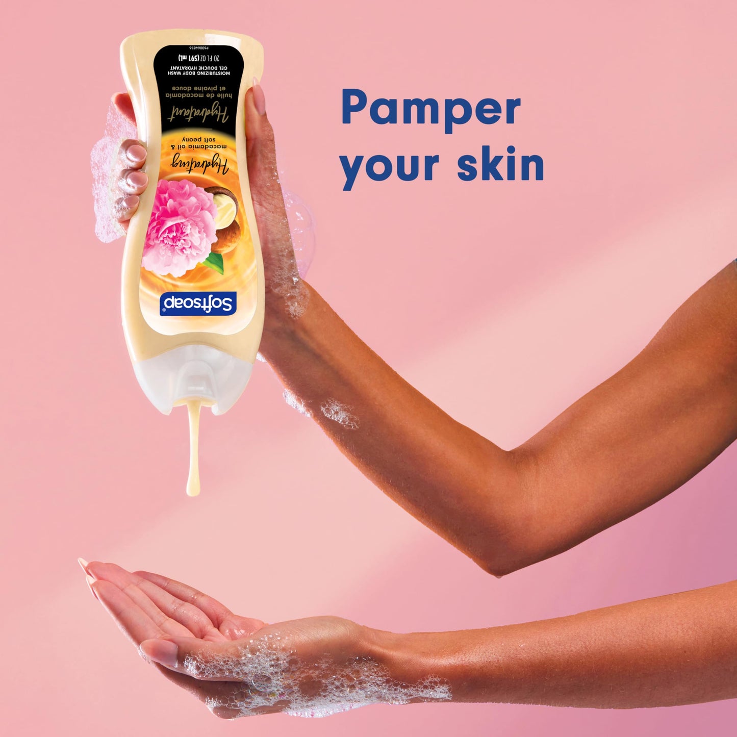 Softsoap Luminous Oils Moisturizing Body Wash, pH Balanced, Paraben Free, Macadamia Oil and Soft Peony Scent, 20 fl oz