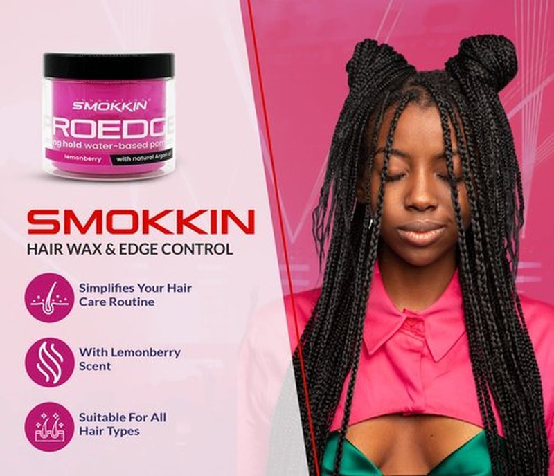 INNOVATION SMOKKIN Pro Edge Hair Styling Gel - Type Free Alcohol Free, Stylish Hair Gel with Strong Water Based Pomade (Lemon Berry 4 Fl oz)