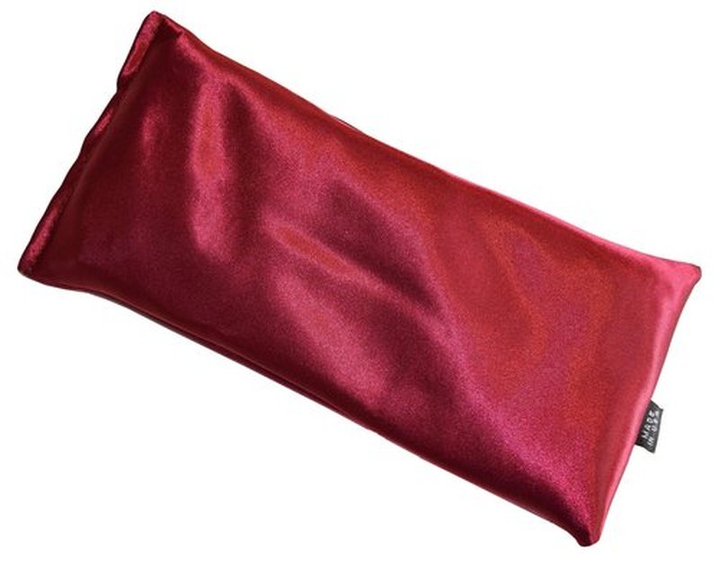 Blissful Being Lavender Eye Pillow - Hot or Cold Weighted Satin Eye Mask perfect for Sleeping, Yoga, Meditation - Gifts for Women, Birthday, Teachers - Natural Herbal Relaxation (Ruby)