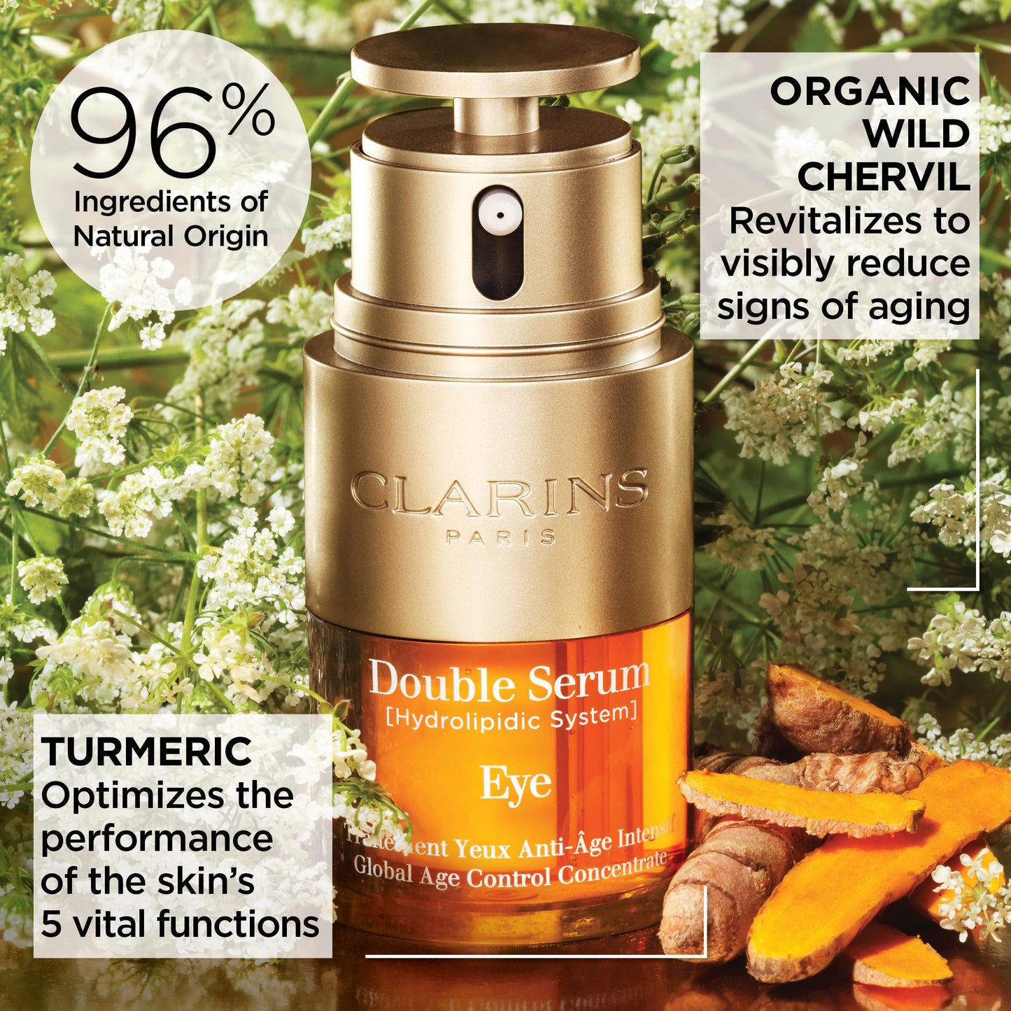 Clarins Double Serum Eye and Double Serum Light Bundle | Anti Aging Eye Cream | Anti Aging Face Serum Ideal for Oily Skin and Humid Climates
