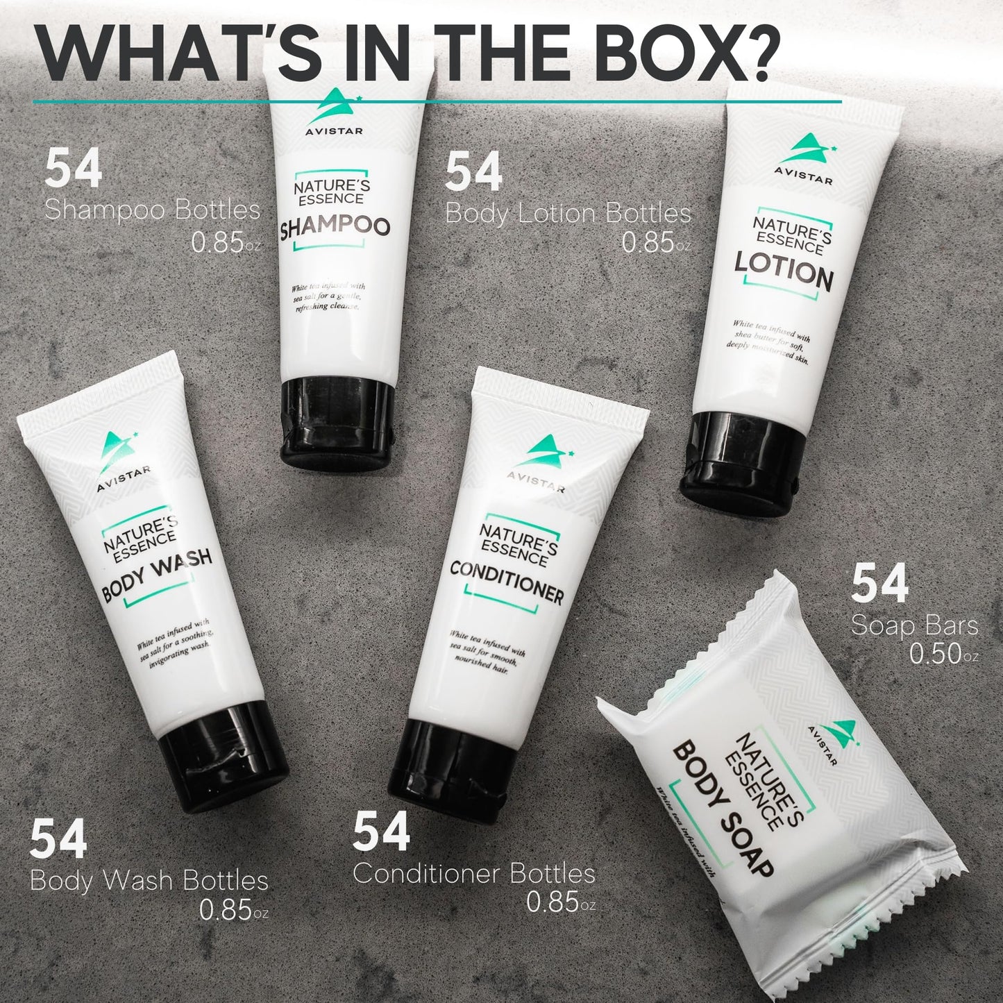 270 Piece Hotel Soap & Bulk Toiletries - Travel Essentials for BnB Hosts & Guests - Hotel Shampoo & Conditioner Supplies for Guests, Hotel Toiletries Bulk Set, Mini Bulk Travel Size Toiletries