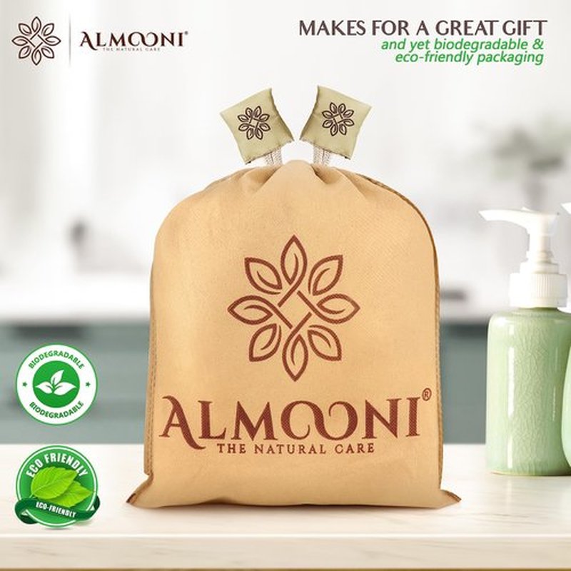 Almooni Egyptian Loofah Exfoliating Body Scrubber, Natural Real Egyptian Shower Loofah Sponge Body Scrubber for Women and Men, for Body and Face That Will Get You Clean - 2 Count (1 Pack)