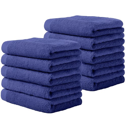 Yoofoss Luxury Washcloths Towel Set 10 Pack Baby Wash Cloth for Bathroom-Hotel-Spa-Kitchen Multi-Purpose Fingertip Towels & Face Cloths - Dark Blue