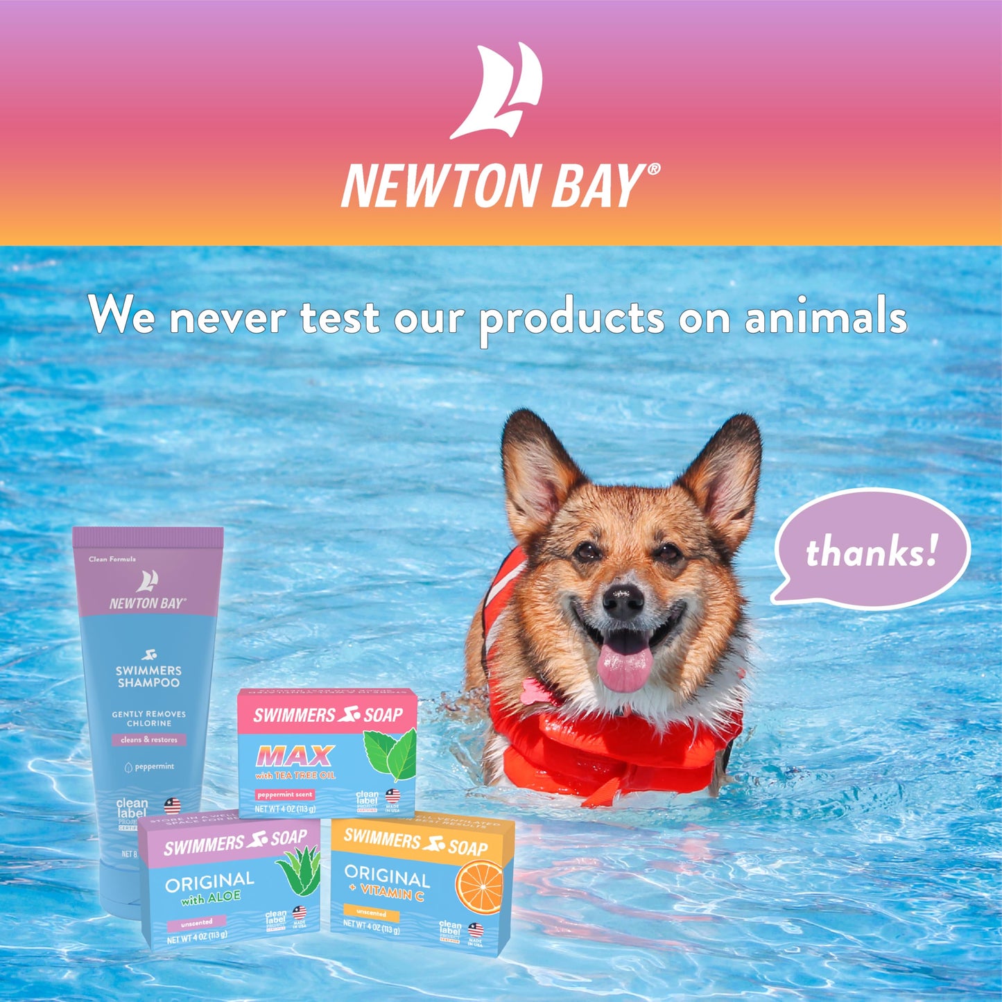 Newton Bay Swimmers Soap | All Natural Body and Face Wash Soap Bar | Gently Washes Away Chlorine After Swimming | Revitalizes Sensitive Skin