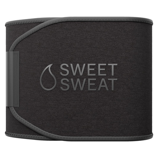 Sports Research Sweet Sweat Waist Trimmer (Core Series) - Premium Sweat Enhancing Fitness Band for Women & Men - Adjustable Fit · Latex-Free Neoprene - Matte Black, Large