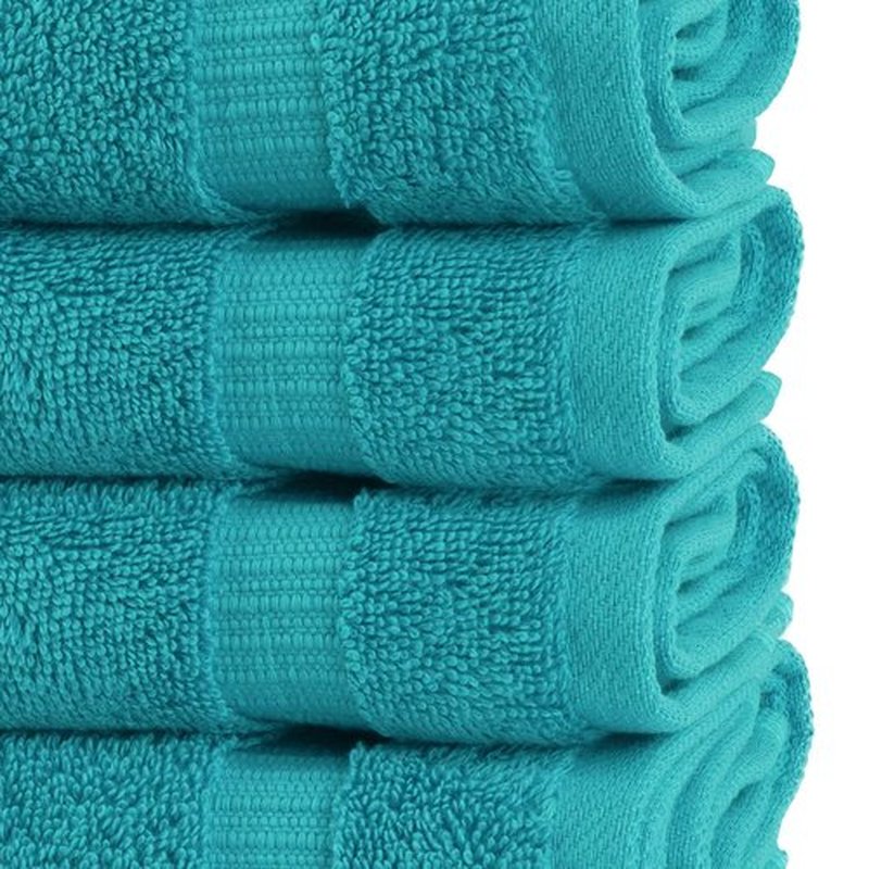 Chakir Turkish Linens | Hotel & Spa Quality 100% Cotton Premium Turkish Towels | Soft & Absorbent (4-Piece Washcloths, Aqua)