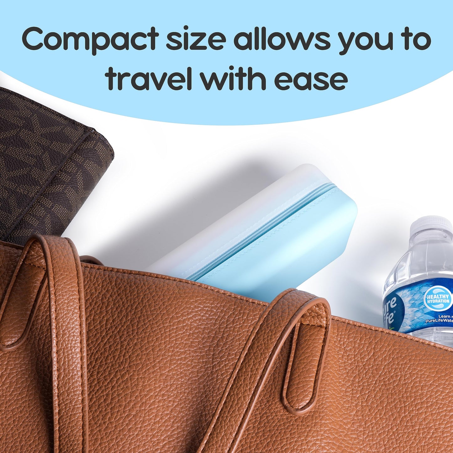 Visfresh Daily Contact Lens Travel Case, R&L Labels, 30-Lens Holder (Blue)