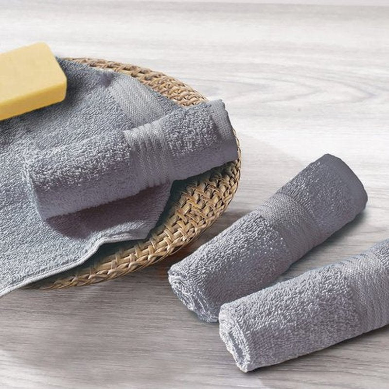Belizzi Home Ultra Soft Cotton Washcloths, Contains 12 Piece Face Cloths 12x12 inch, Ideal for Everyday use Face Towels, Compact & Lightweight Multi Purpose Washcloths - Light Grey