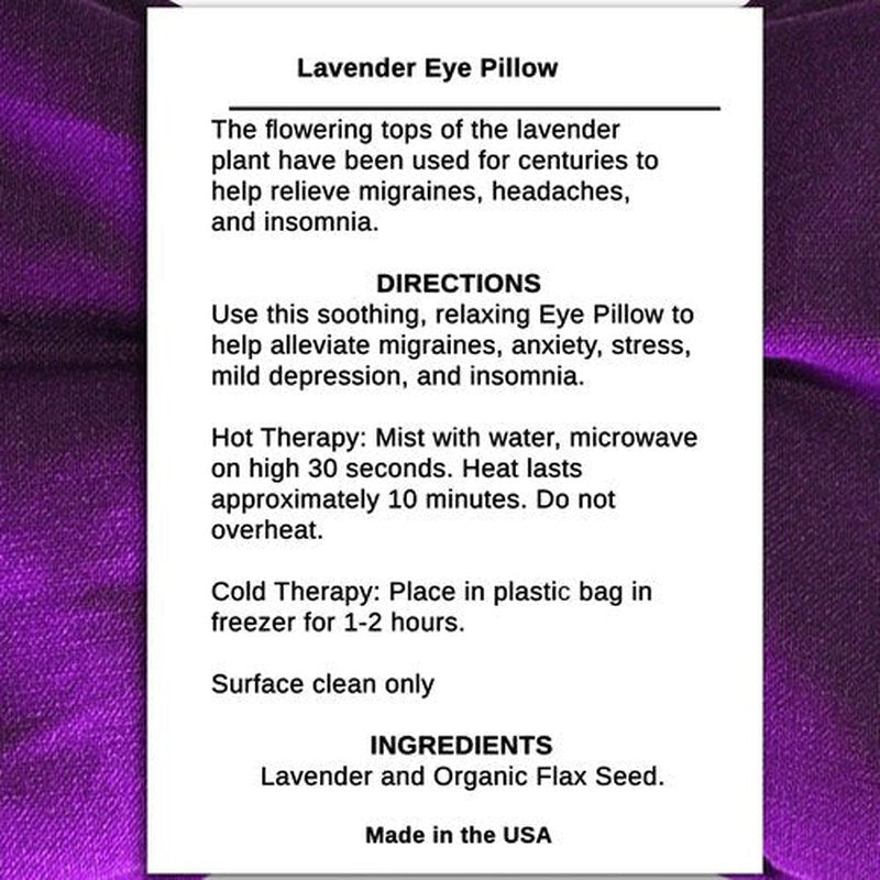Blissful Being Lavender Eye Pillow - Hot or Cold Weighted Satin Eye Mask perfect for Sleeping, Yoga, Meditation - Gifts for Women, Birthday, Teachers - Natural Herbal Relaxation (Sapphire)