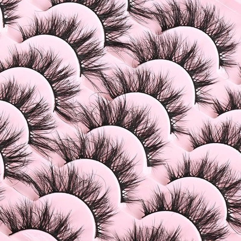 FARRED Cat Eye Lashes Short Natural Eyelashes 15mm Fluffy Wispy Strip Eyelash 14 Pairs Cute Natural Fake Lashes Packs Small Full pestañas Set (F10 | 9-15mm)