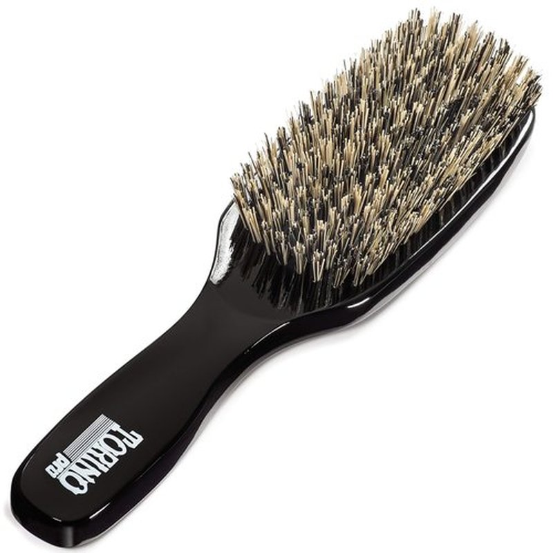 Torino Pro Wave Brush #500 By Brush King - 9 Row, Soft Wave Brush with Long Bristles - Made with 100% Boar Bristles - Great for Polishing/Laying Down Frizz & Finisher - 360 Waves Brush
