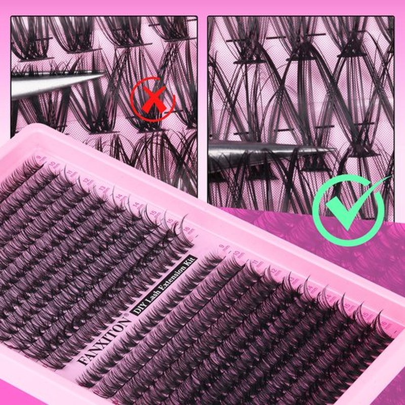 Eyelash Clusters Wispy Lash Clusters 40D+50D Lashes Clusters 400pcs D Curl Eye Lash Clusters Natural Cluster Eyelash Extensions 9-16mm Mix Individual Lashes for Beginners