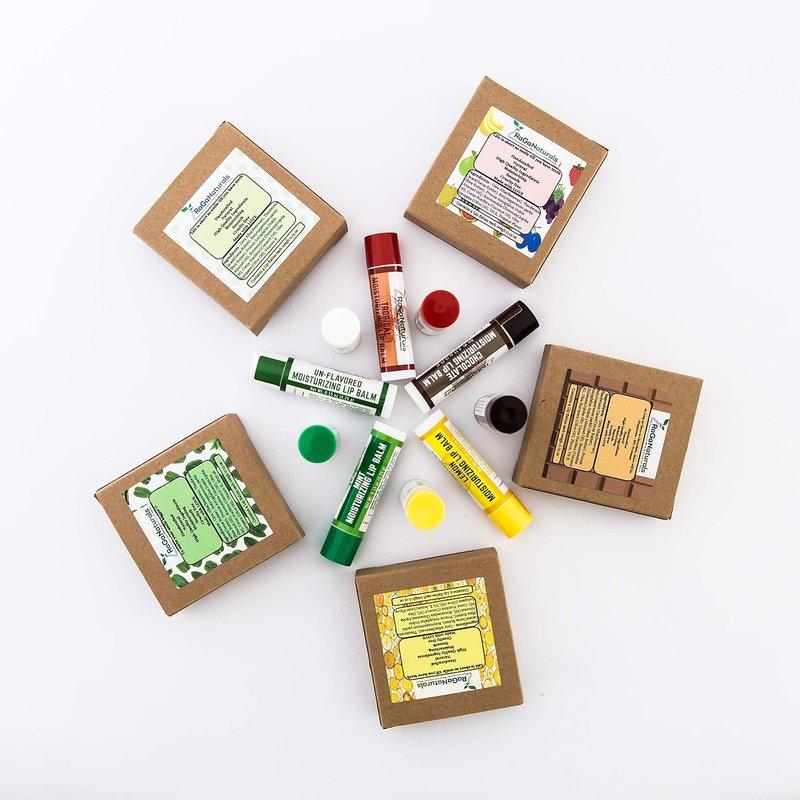 Natural Mint Lip Balm - Hydrating Moisturizer with Shea Butter & Cocoa Butter | 4 Pack for Dry Cracked Lips