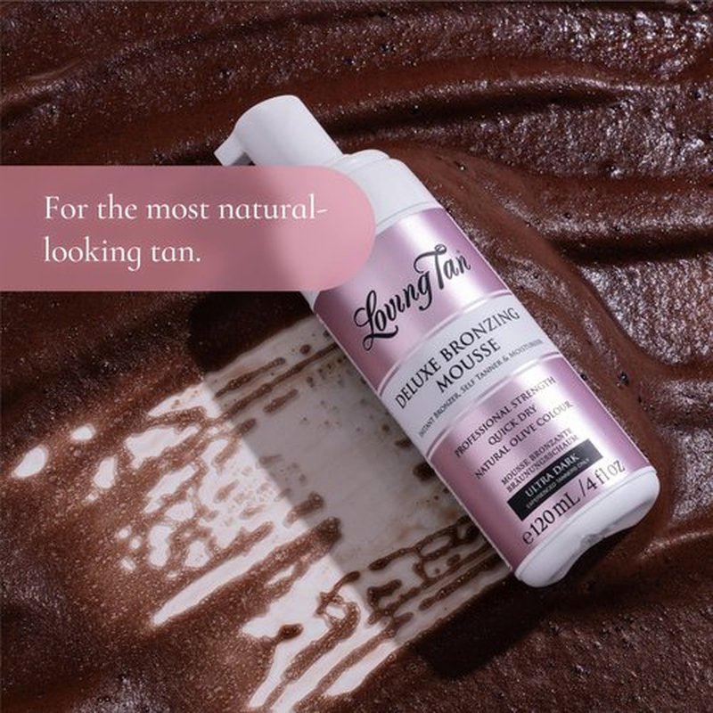 Loving Tan Deluxe Bronzing Mousse, Ultra Dark-Streak Free, Natural looking, Professional Strength Sunless Tanner- Up to 5 Self Tan Applications per Bottle, Cruelty Free, Naturally Derived DHA- 4 FL Oz