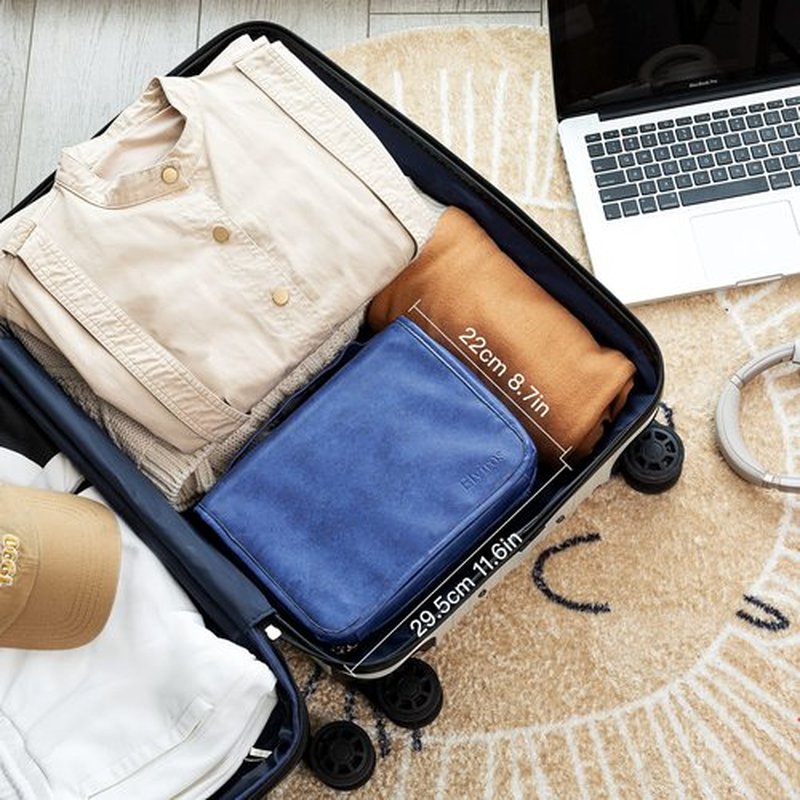 Elviros Toiletry Bag Hanging Travel Organizer for Men and Women, 3 in 1 Multifunctional Large Makeup Cosmetic Case for Toiletries Accessories, Water-resistant PU Leather Bathroom Dopp Kit Shaving Bag