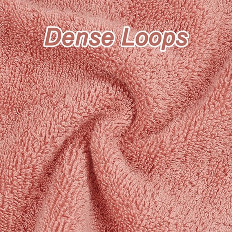Cleanbear Ultra Soft Washcloths 6 Pack Cotton Face Cloths Wash Cloths Set - Large Bathroom WashCloth 13 x 13 Inches (Coral)