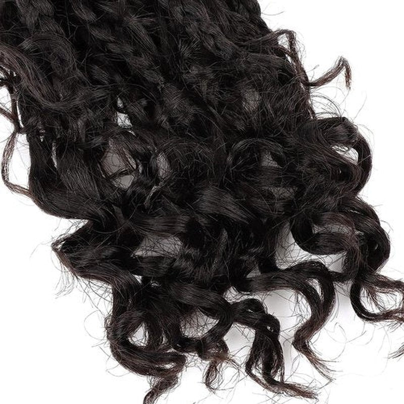 Goddess Box Braids Crochet Hair 12 Inch 8 Packs Boho Box Braids Crochet Hair Bohemian Crochet Box Braids Curly Ends Synthetic Braids Hair Extension For Women #2