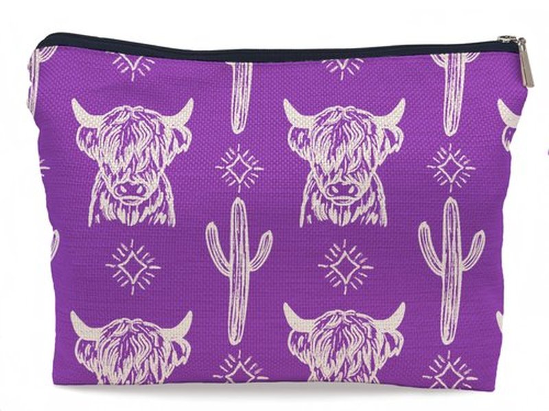 Lacosu Western Makeup Bag,Western Gifts For Women,Cow Makeup Bag,Cowgirl Stuff,Western Stuff For Women,Western Gifts,Cowgirl Gifts(COW C)