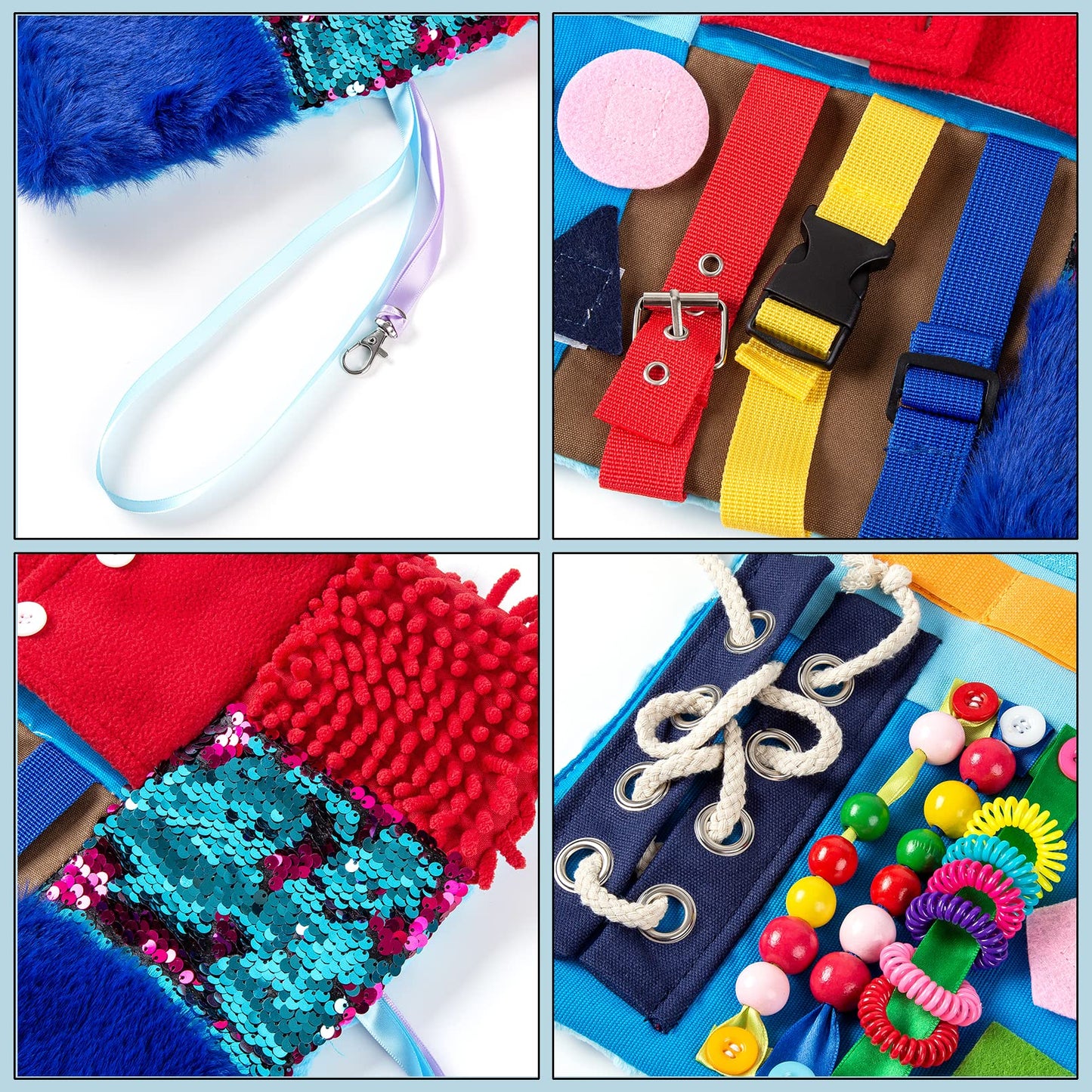 Fidget Blanket for Adults with Dementia, Alzheimer's Sensory Mat for Elderly