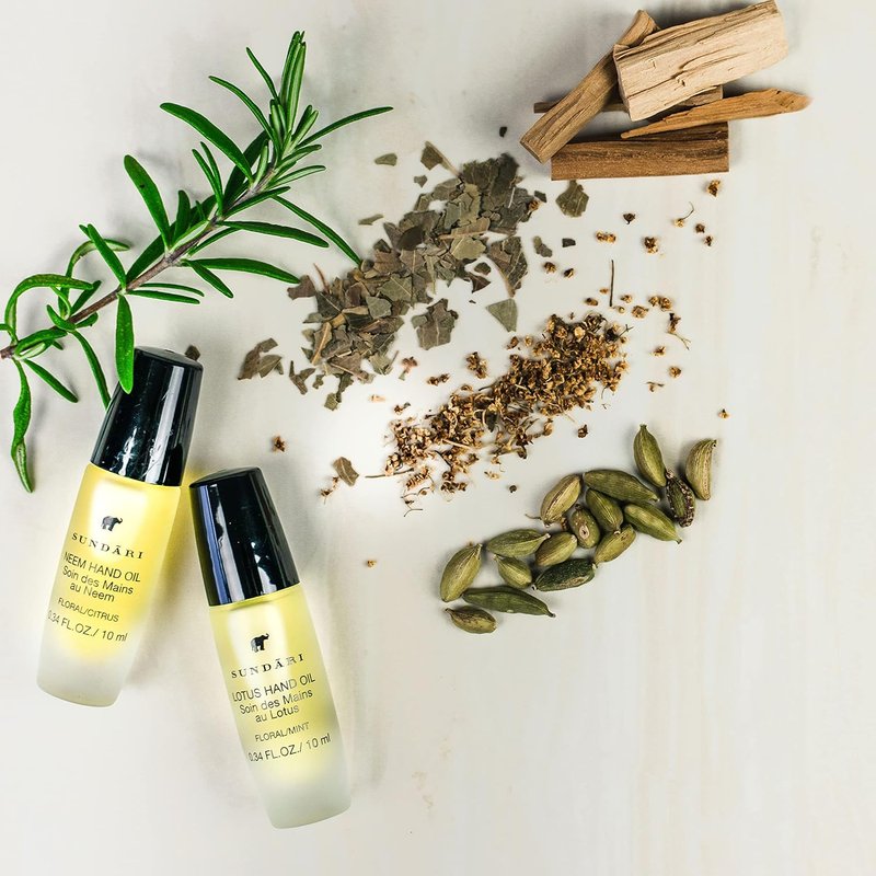 Neem Hand & Cuticle Treatment Oil - Hydrating Roller for Dry Hands & Nails | 0.34 Fl Oz, Non-Greasy, Pure Herbal Extracts
