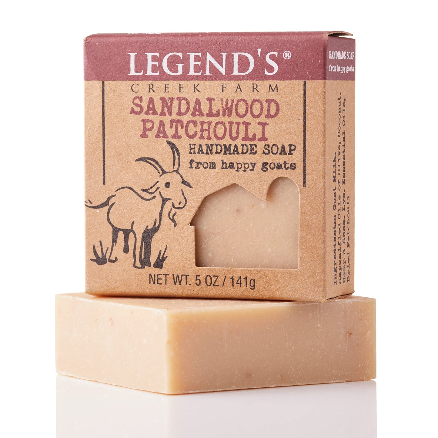 Legend's Creek Farm Goat Milk Soap, Sandalwood Patchouli, 5 Oz, 3-Pack