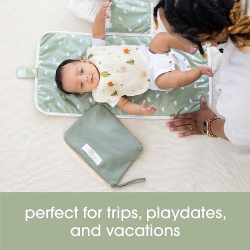 Pearhead Baby Diaper Bag Organizing Pouch Set – Feed Me, Change Me, Dress Me – Zip Pouches Made from Recycled Cotton, Gender Neutral Diaper Bag Accessories and Baby Essentials Organizer - Set of 3