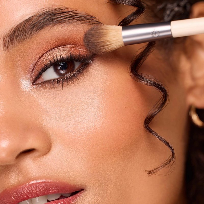 EcoTools Dual-Ended Eye Brush - Cream & Powder Eyeshadow Brush for Blending & Packing | Vegan & Cruelty-Free