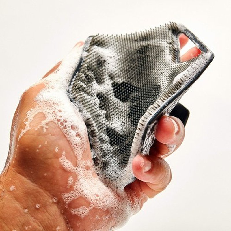 Tooletries - Body Scrubber - Silicone Exfoliating Scrubber - Bathroom & Shower Accessories for Men, Travel Essentials for Men - Durable & Long Lasting Body Wash Scrubber for Men - Charcoal