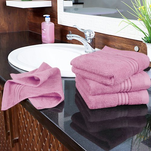 Utopia Towels 12 Pack Premium Wash Cloths Set (12 x 12 Inches) 100% Cotton Ring Spun, Highly Absorbent and Soft Feel Washcloths for Bathroom, Spa, Gym, and Face Towel (Pink)