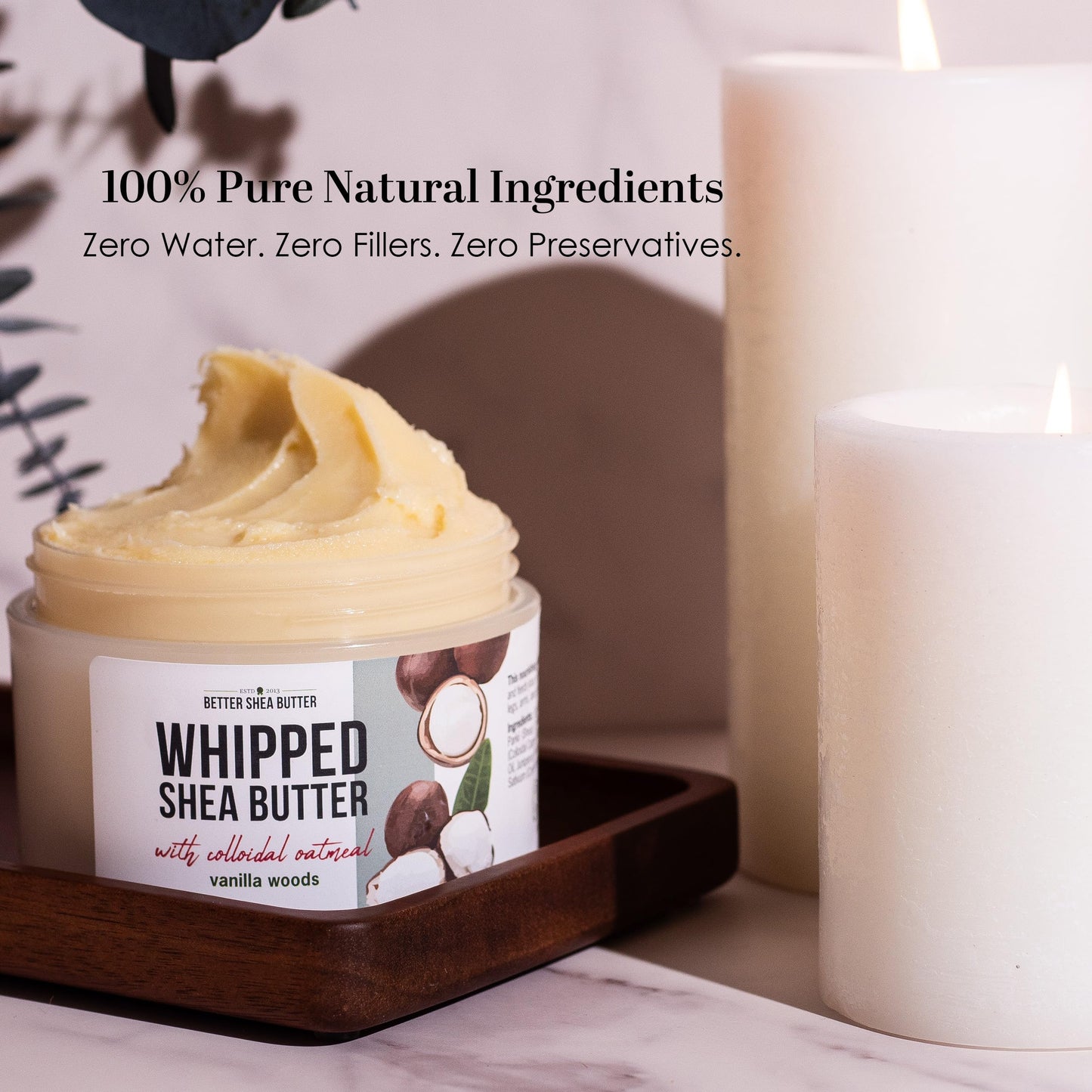Whipped Shea Butter with Colloidal Oatmeal | Vanilla Woods Essential Oil Blend | Deep Hydration Body Butter for Dry Skin | Water-Free Raw Shea Moisturizer for Men & Women