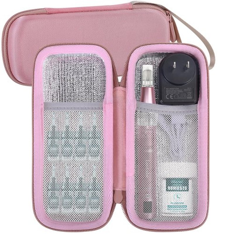 Aenllosi Hard Case Compatible with Professional Microneedling Pen and Replaceable Cartridges,Holder for Electric Wireless Derma Pen(Rose Pink,Case Only)