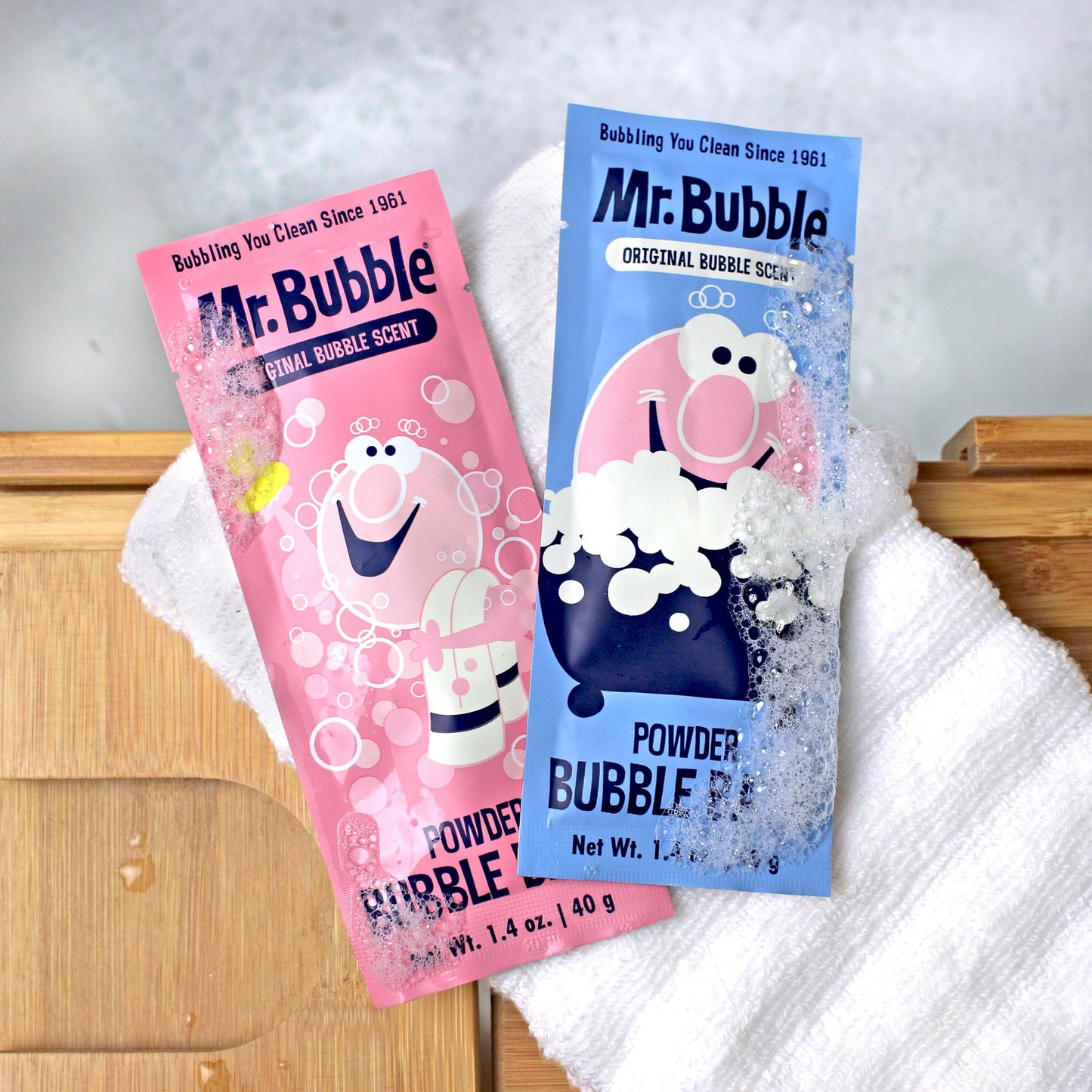 Mr. Bubble Retro Powder Bubble Bath Packet, Original Bubble Gum Scent, 1.4 oz, Pack of 12