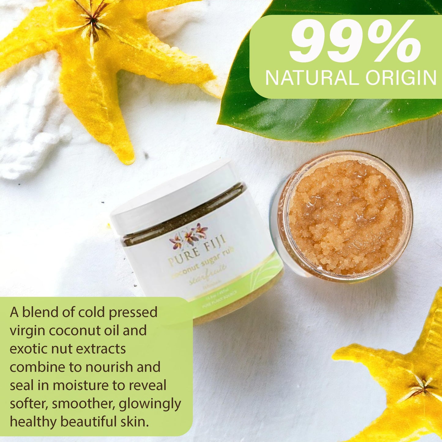 Pure Fiji Coconut Sugar Rub Starfruit, 15.5 Ounce