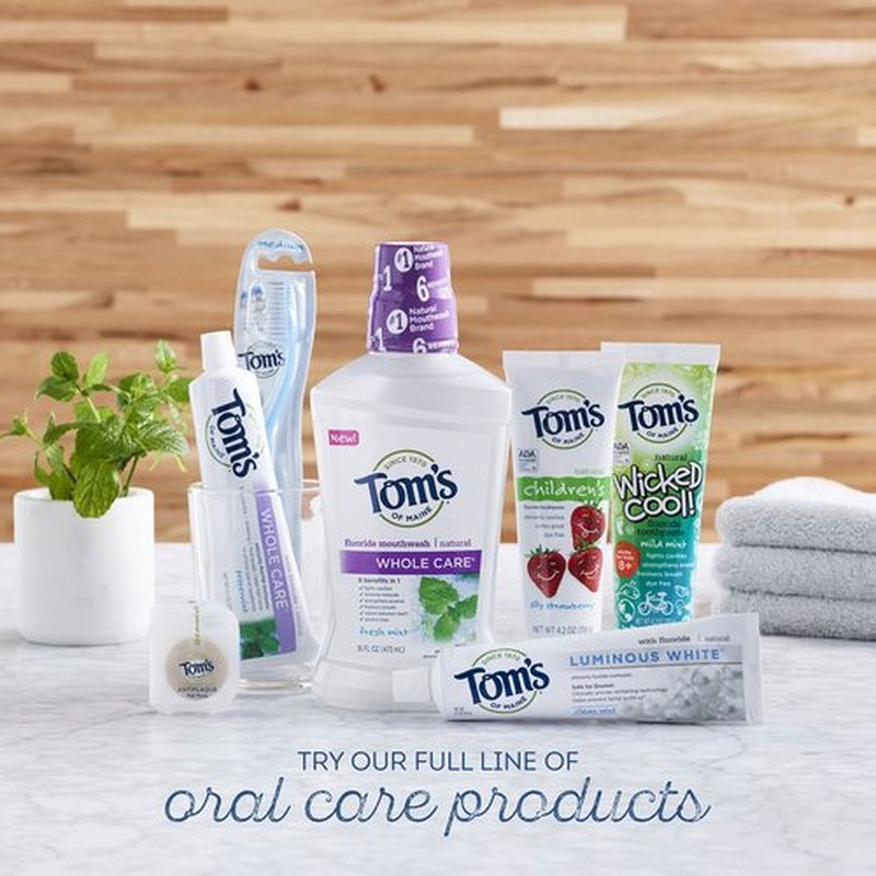 Tom's of Maine Whole Care Fluoride Toothpaste, Cinnamon Clove, 4.7 Ounce, 2 Count