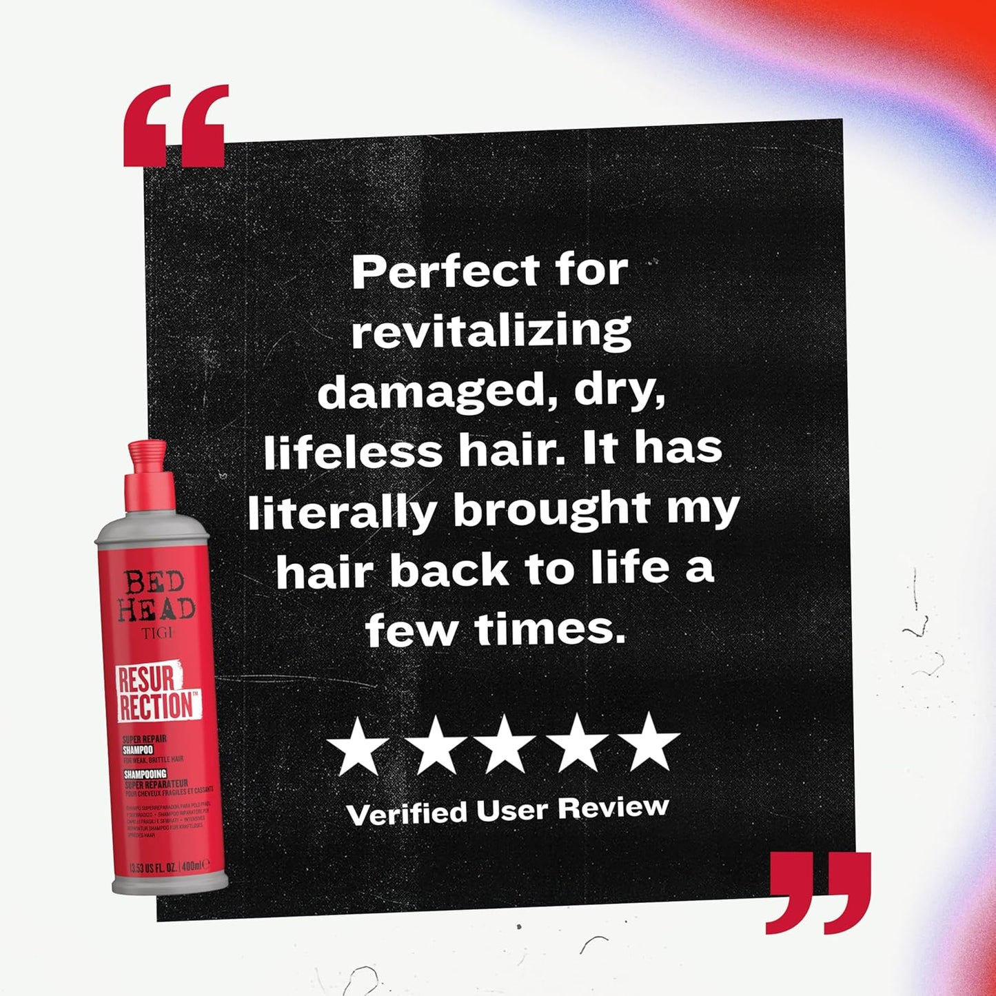 Bed Head Resurrection Shampoo for Damaged Hair - 13.53 fl oz (Pack of 2)