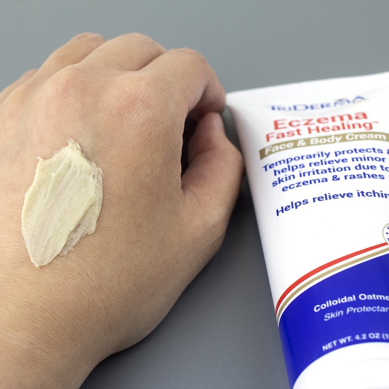 TriDerma Fast Healing Eczema Cream for Adults, FSA Eligible, Colloidal Oats, AP4 Aloe Vera Gel, Vitamins, Eczema Relief Cream for Face & Body Itchy Skin & Rashes, No Cortisone or Fragrance - 4.2oz