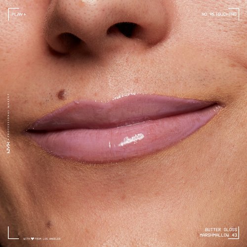 NYX PROFESSIONAL MAKEUP Butter Gloss, Non-Sticky Lip Gloss - Marshmallow (Muted Lilac) (Pack of 2)