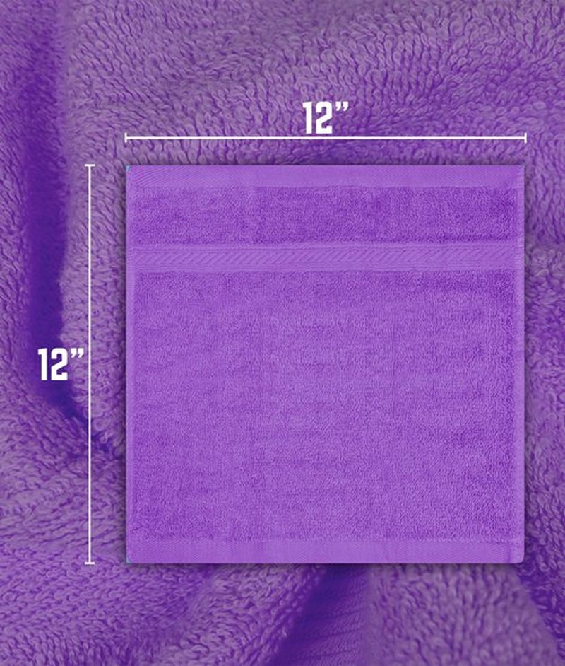 CH 100% Cotton Washcloths Pack of 12 - (12 x 12) - Ultra Soft Towels for Bathroom and Home, High Durability and Absorbency, Convenient and Stylish Wash Cloths - Dark Multicolors