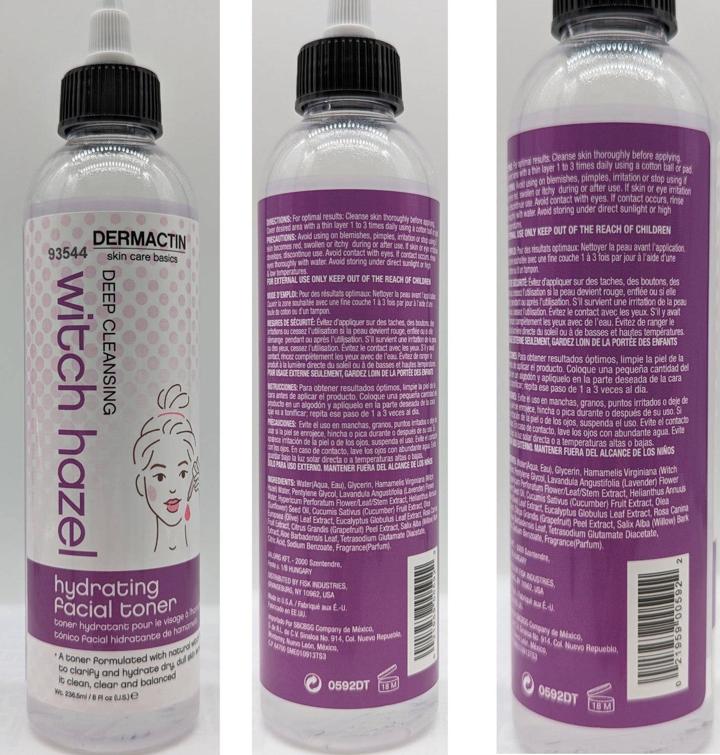 Dermactin-TS Witch Hazel Toner Deep Hydration Facial Toner 6 Ounce