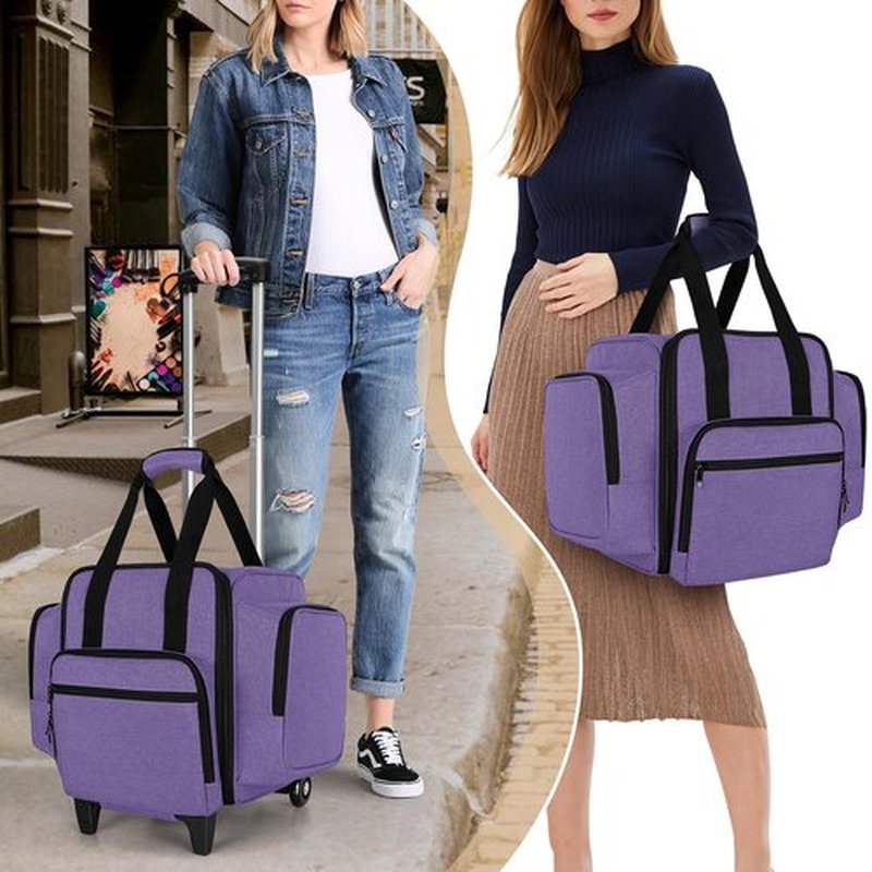 BAFASO Rolling Nail Polish Organizer Holds 144 Bottles, Nail Polish Case with a Detachable Dolly and 3 Removable Cases (Patented Design), Purple