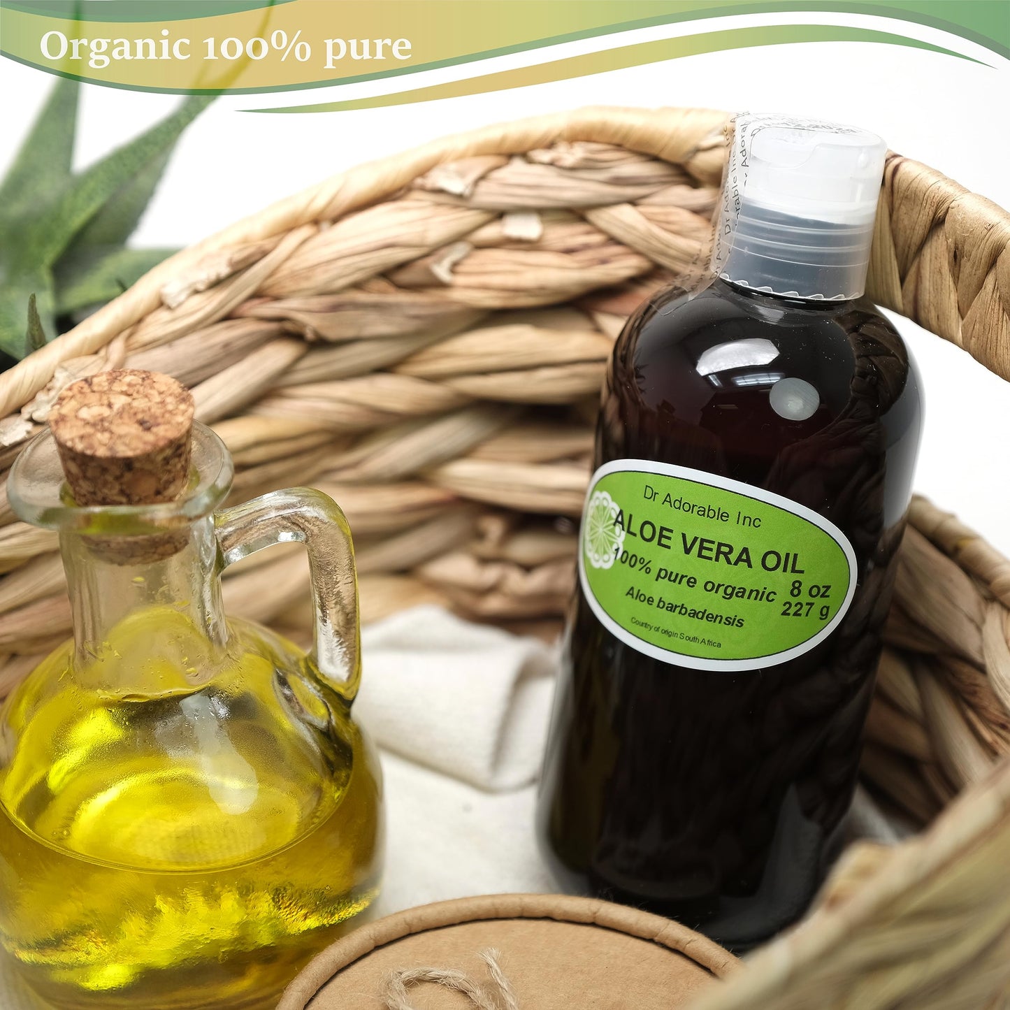 Dr Adorable - 8 oz - Aloe Vera Oil - Natural Organic (Amber Bottle)