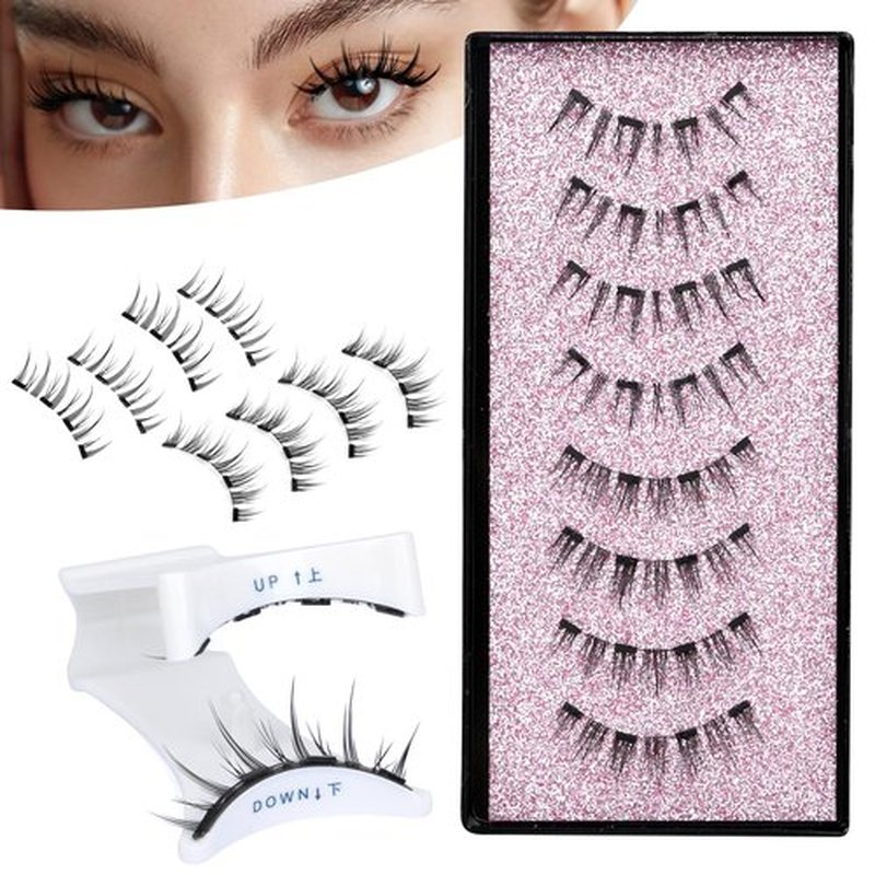 JIMIRE Magnetic Eyelashes Natural Look Magnetic Lashes without Eyeliner Reusable Comfortable Magnetic Eyelashes with Applicator No Glue Needed Wispy Lightweight Cat Eye Magnetic Eye Lashes