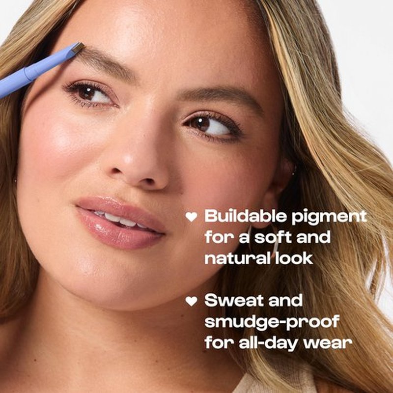 ALLEYOOP Swift Brow All-In-One Brow Definition with Built-In Sharpener & Spoolie Brush – Water & Smudge-Resistant Eyebrow Definer Pencil with Natural Matte Finish - Vegan & Cruelty-Free (Taupe)